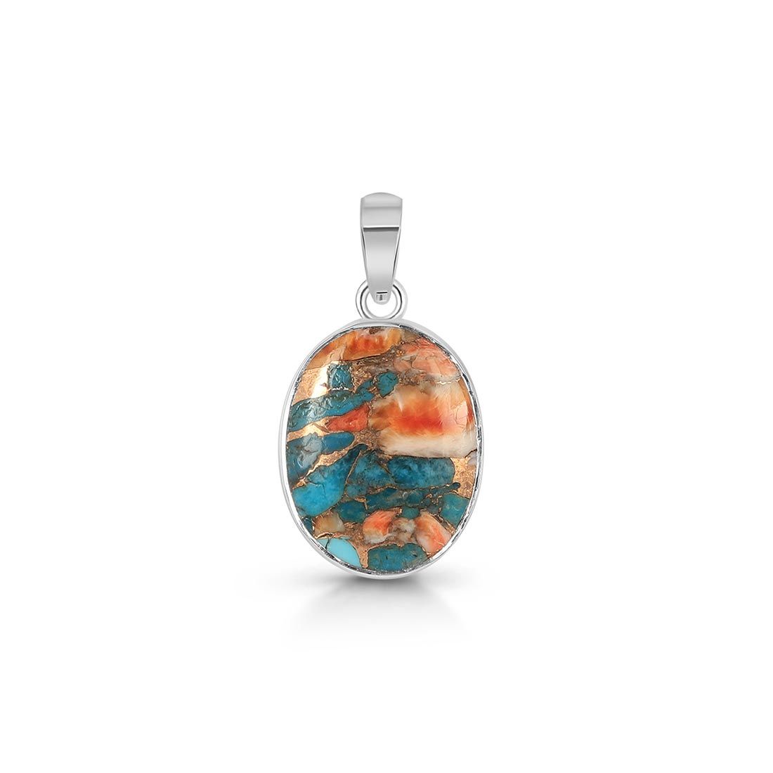 Spiny Oyster Turquoise Pendant-(TRO-P-15.)